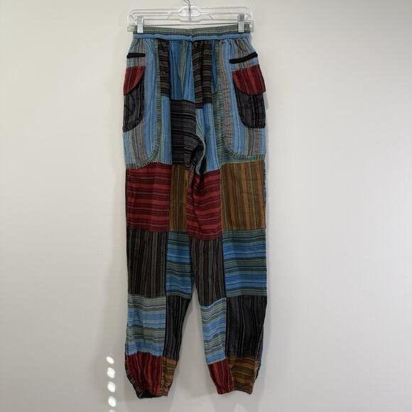Kathmandu Boho Hippie Patchwork Pull On Jogger Pants Size S/M Peace Free Spirit - Picture 7 of 7